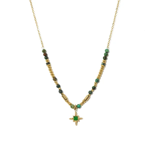 WILD & FREE Boho Green Zircon Pendant | 18K Gold Jewelry - Image 6