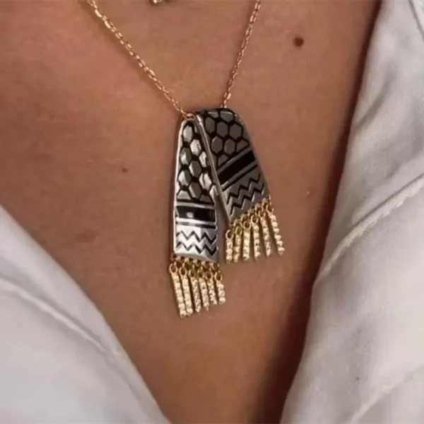 Palestine Scarf Pendant Necklace for Women | HNSP Jewelry - Image 2