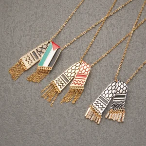 Palestine Scarf Pendant Necklace for Women | HNSP Jewelry