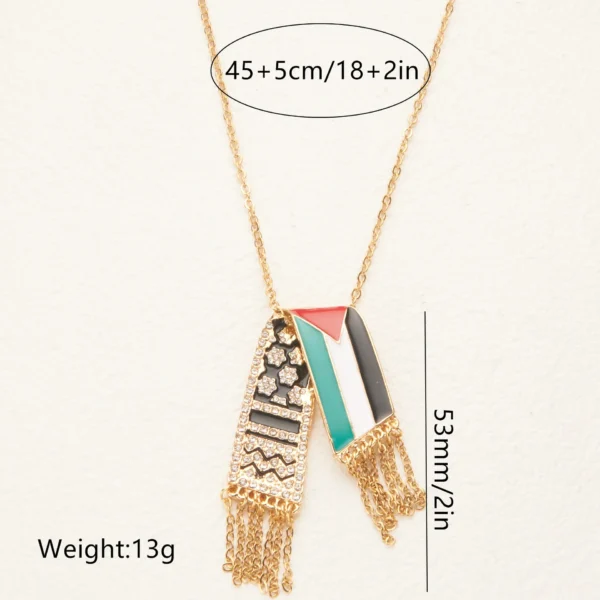 Palestine Scarf Pendant Necklace for Women | HNSP Jewelry - Image 5