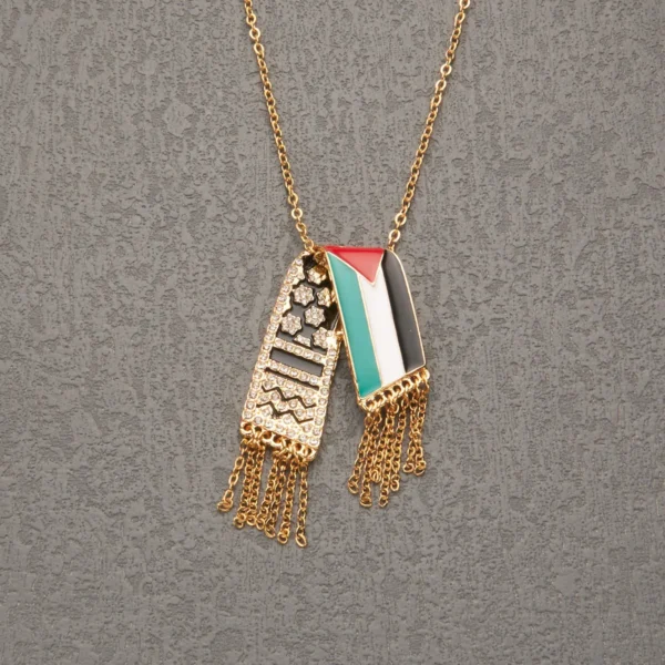 Palestine Scarf Pendant Necklace for Women | HNSP Jewelry - Image 4