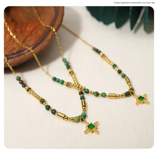 WILD & FREE Boho Green Zircon Pendant | 18K Gold Jewelry - Image 7